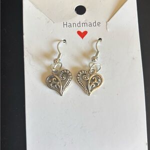 Handmade Silver Heart Earrings